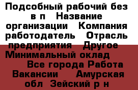 Подсобный рабочий-без в/п › Название организации ­ Компания-работодатель › Отрасль предприятия ­ Другое › Минимальный оклад ­ 16 000 - Все города Работа » Вакансии   . Амурская обл.,Зейский р-н